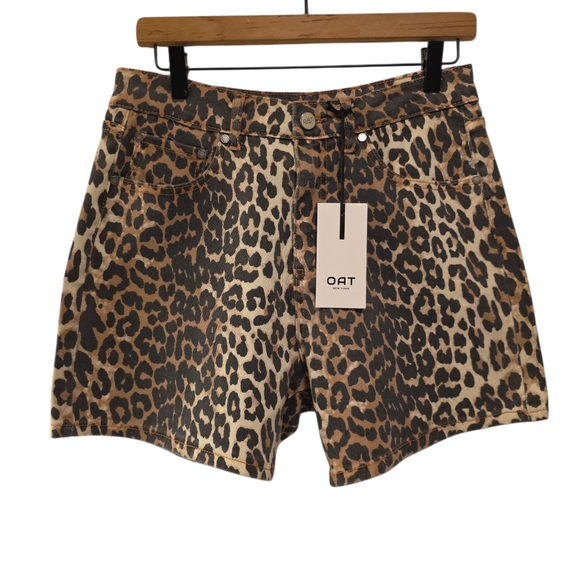OAT New York, NWT, Leopard Print Shorts, Stretchy, Fun, Women's Sz 6/28, L- 15 I - Picture 1 of 4